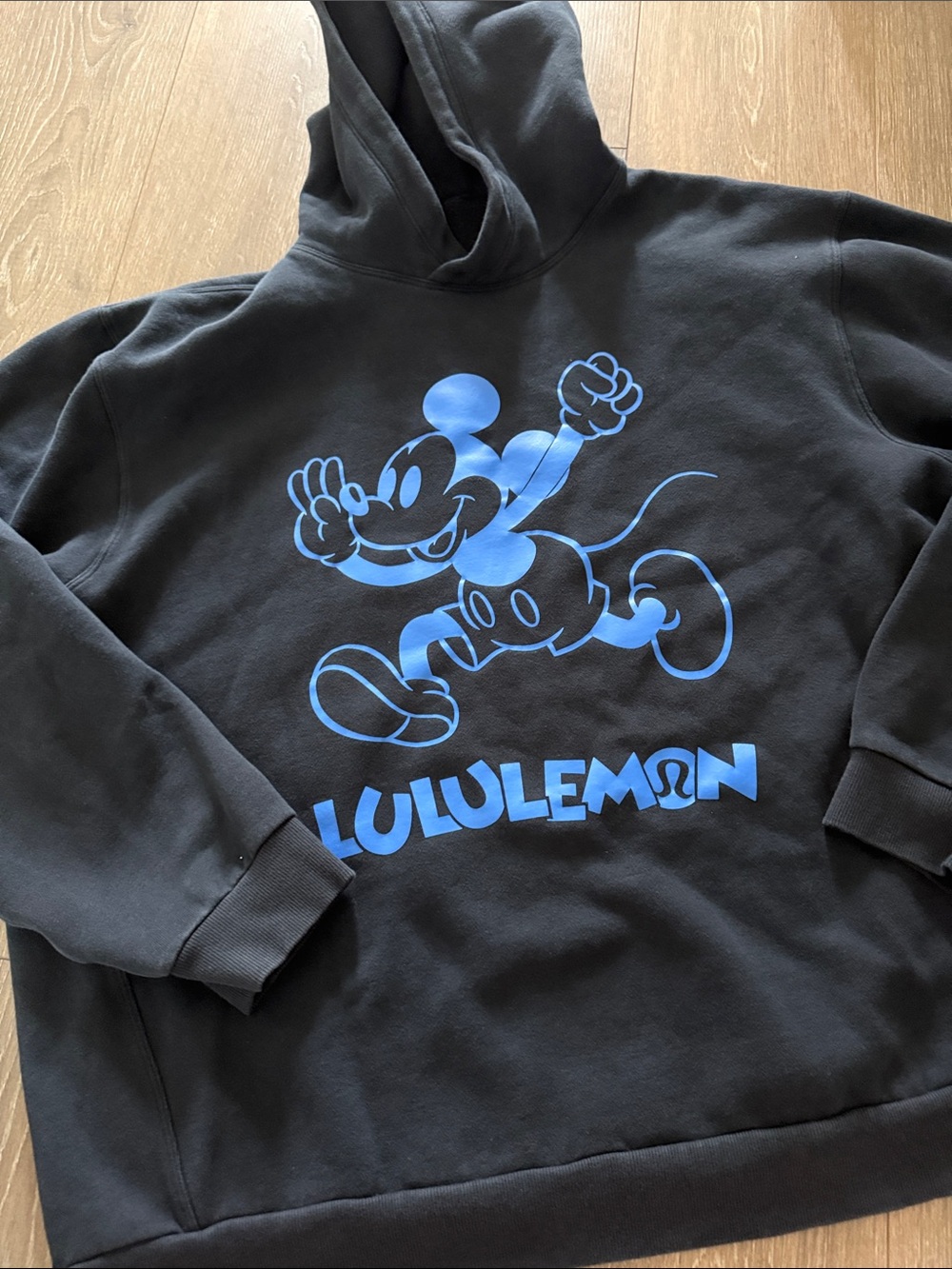 Lululemon Athletica X Disney Seady State Black Hoodie with Blue Mickey Graphic